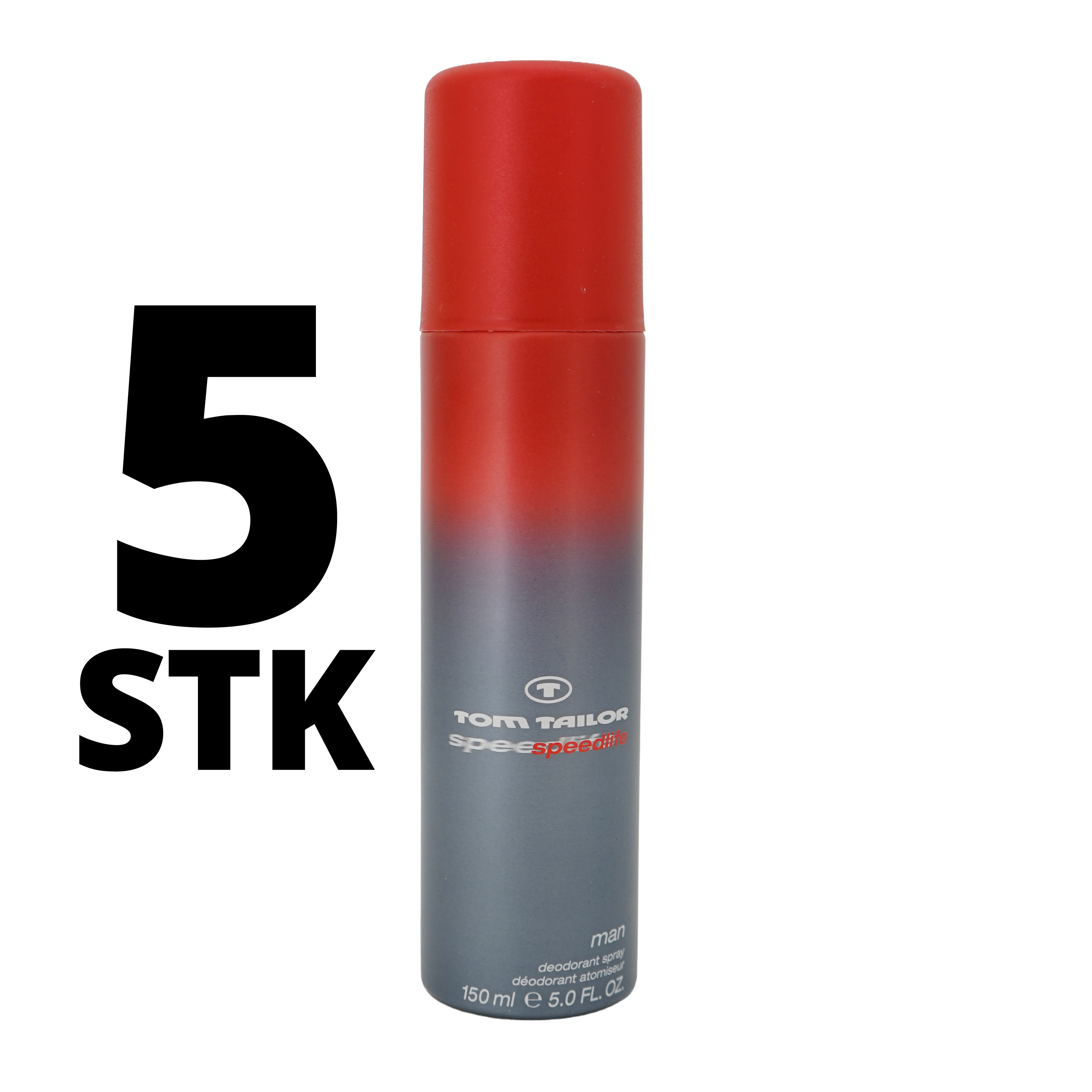 Tom Tailor Speedlife Man Deodorant Spray – 5 STK x 150 ml